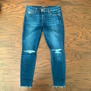 Joe’s Jeans skinny ankle denim with raw hem size 29